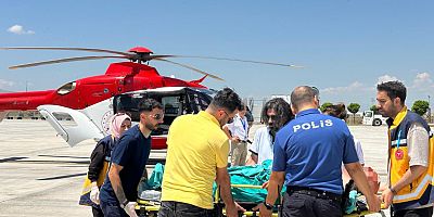 78 yaşındaki hasta ambulans helikopterle sevk edildi