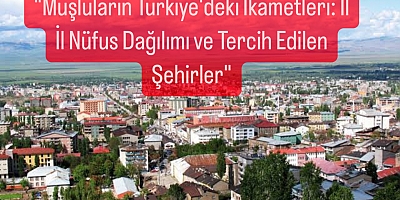  TÜİK Verilerine Göre Türkiye'de İkamet Eden Muşlular: Nüfus Dağılımı ve İl Tercihlerİ