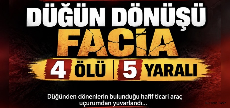 Bingöl’de Düğün Dönüşü Feci Kaza: 4 Ölü, 5 Yaralı