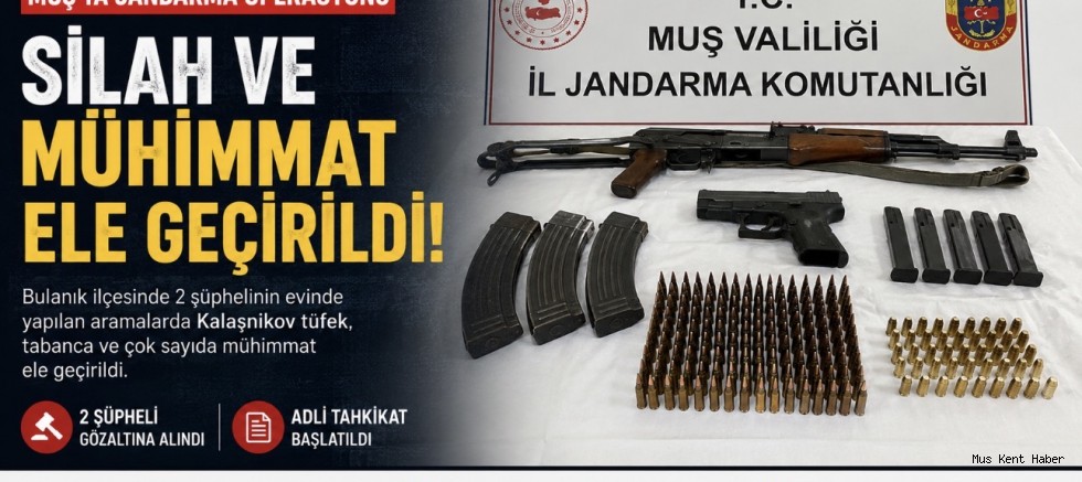 Bulanık’ta Uzun Namlulu Silah ve Mühimmat Ele Geçirildi