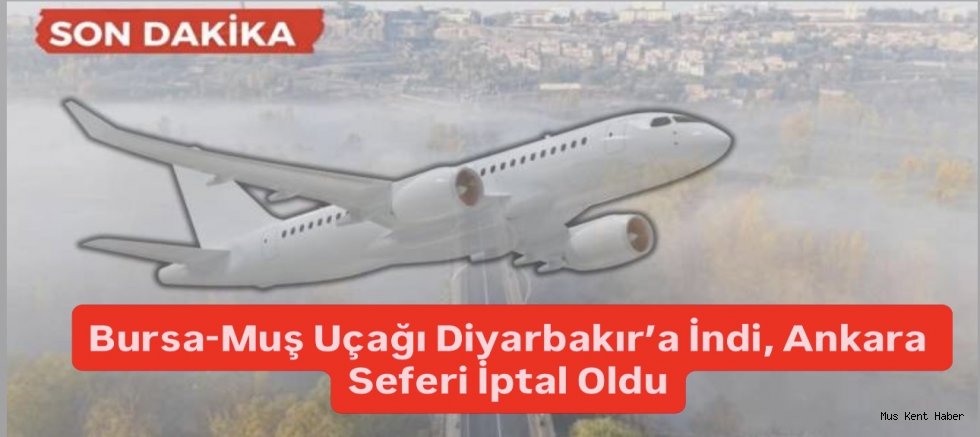 Bursa-Muş Uçağı Diyarbakır’a İndi, Ankara Seferi İptal Oldu