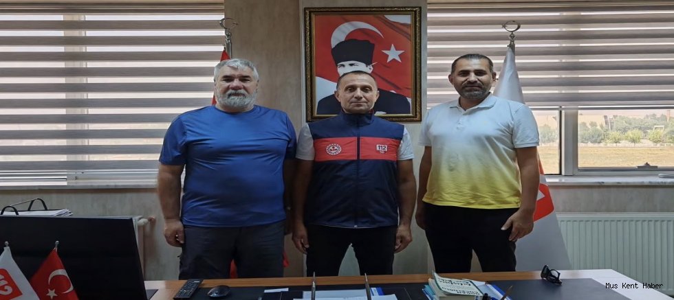 MUDOSK Yönetiminden 112 Acil Çağrı Merkezi Müdürü Tuncay Mergen’e Ziyaret