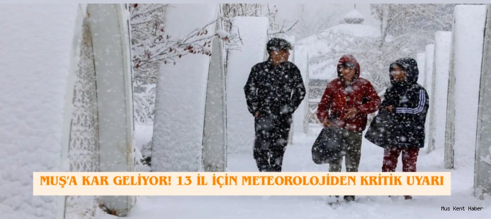Muş’a Kar Geliyor! 13 İl İçin Meteorolojiden Kritik Uyarı