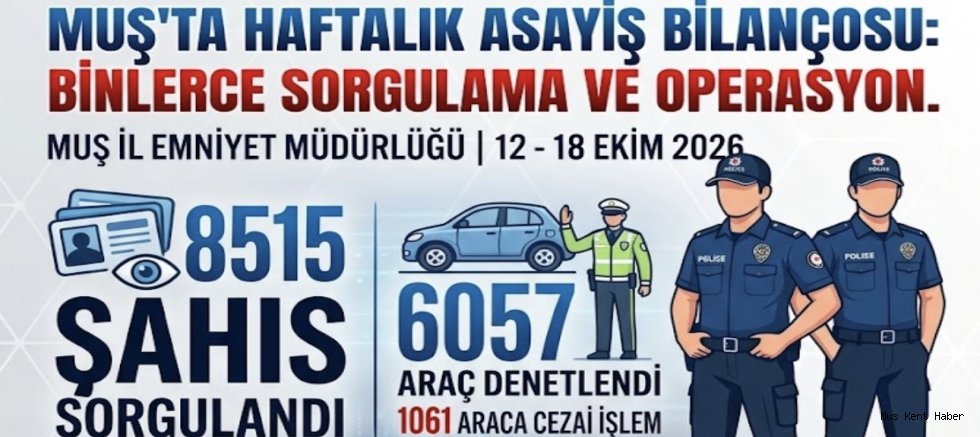 Muş Emniyet Müdürlüğü’nden Haftalık Asayiş Raporu