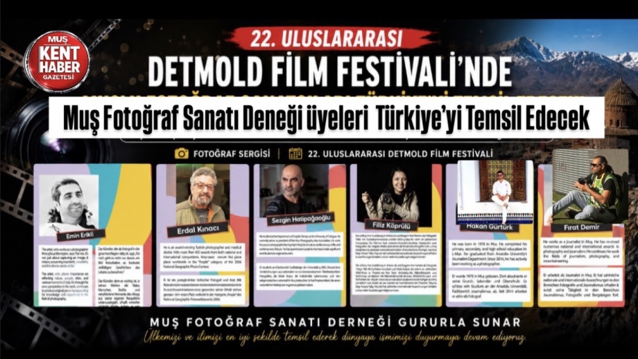 Muş Fotoğraf Sanatı Deneği üyeleri Detmold Film Festivali’nde Türkiye’yi Temsil Edecek
