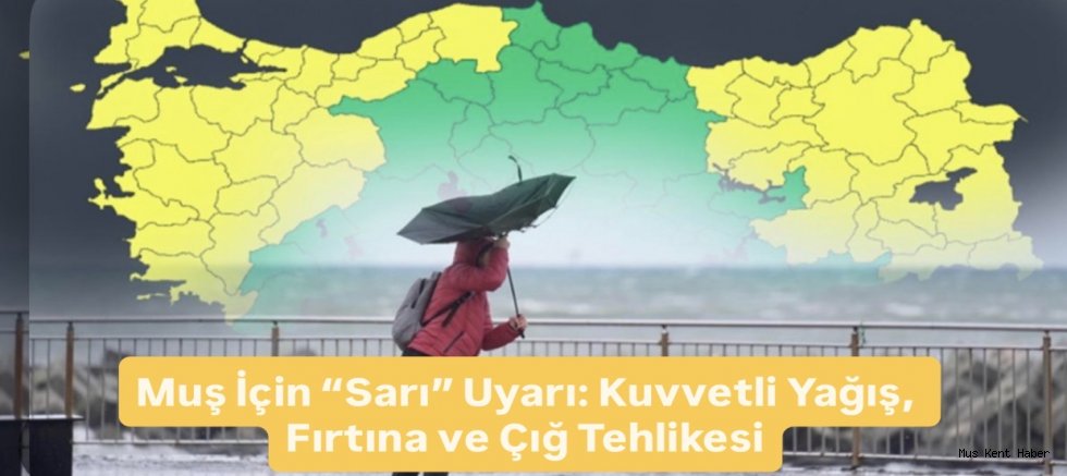 Muş İçin “Sarı” Uyarı: Kuvvetli Yağış, Fırtına ve Çığ Tehlikesi