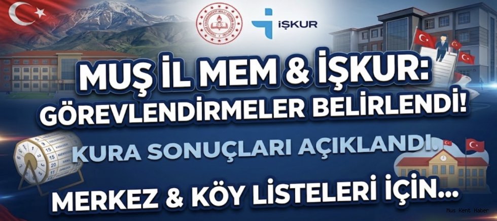 Muş Merkez Belde ve Köy Okullarında Görev Yapacak İŞKUR Personelleri Kura ile Belirlendi