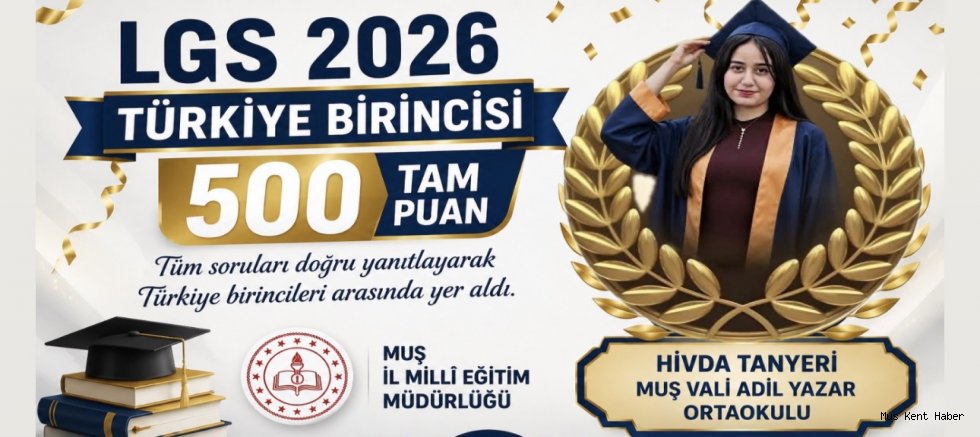 Muş’tan LGS Gururu: 500 Tam Puanla Türkiye Birincisi Oldu