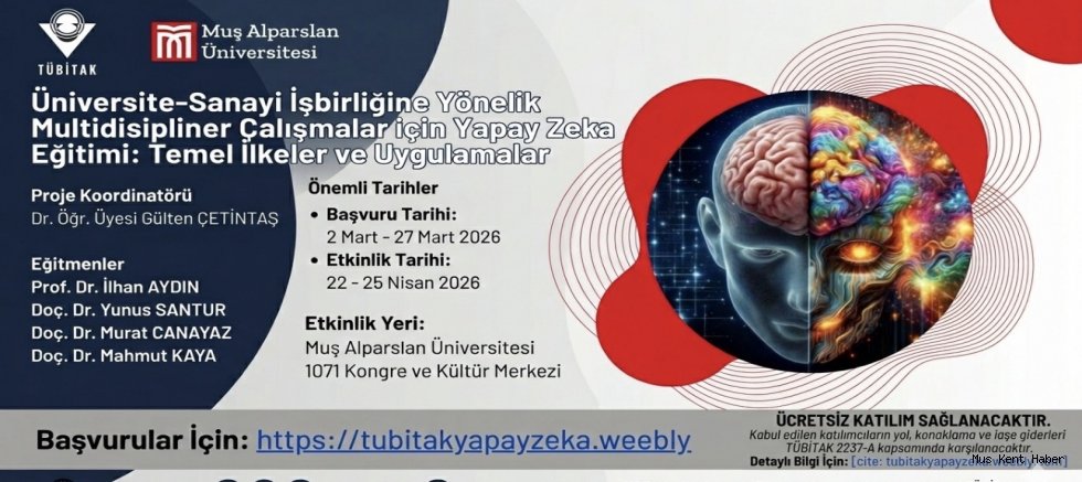 TÜBİTAK DESTEKLİ YAPAY ZEKA EĞİTİMİ İÇİN BAŞVURULAR BAŞLADI