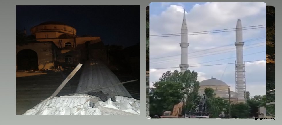 Yaygın Beldesi’nde 18 Yıllık Caminin İki Minaresi Kontrollü Şekilde Yıkıldı