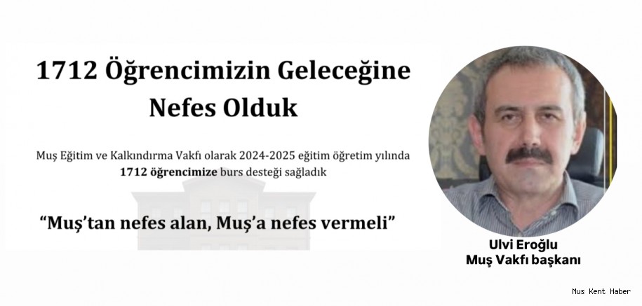 Muş Eğitim ve Kalkındırma Vakfı’ndan 1712 Öğrenciye Eğitim Desteği