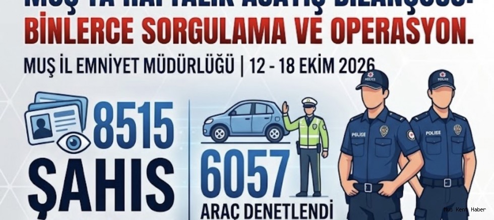 Muş Emniyet Müdürlüğü’nden Haftalık Asayiş Raporu
