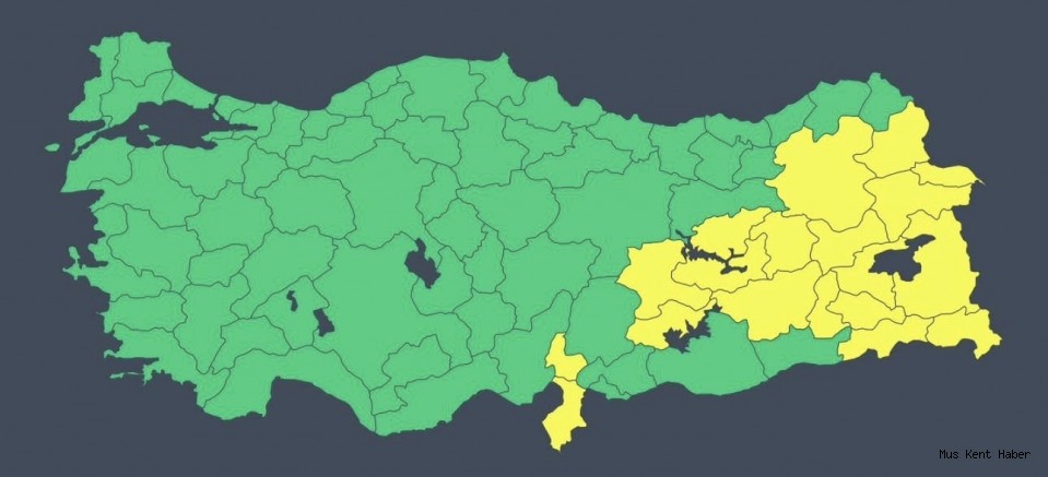 Muş İçin Kuvvetli Yağış Uyarısı