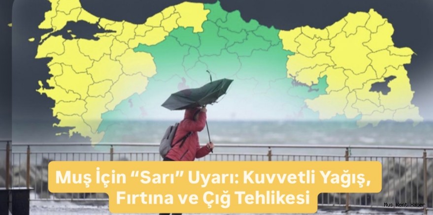 Muş İçin “Sarı” Uyarı: Kuvvetli Yağış, Fırtına ve Çığ Tehlikesi