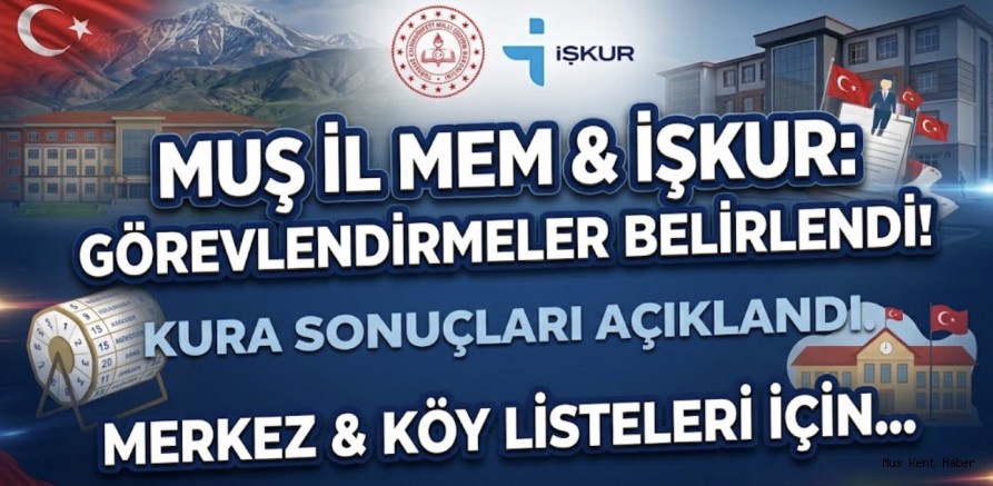 Muş Merkez Belde ve Köy Okullarında Görev Yapacak İŞKUR Personelleri Kura ile Belirlendi