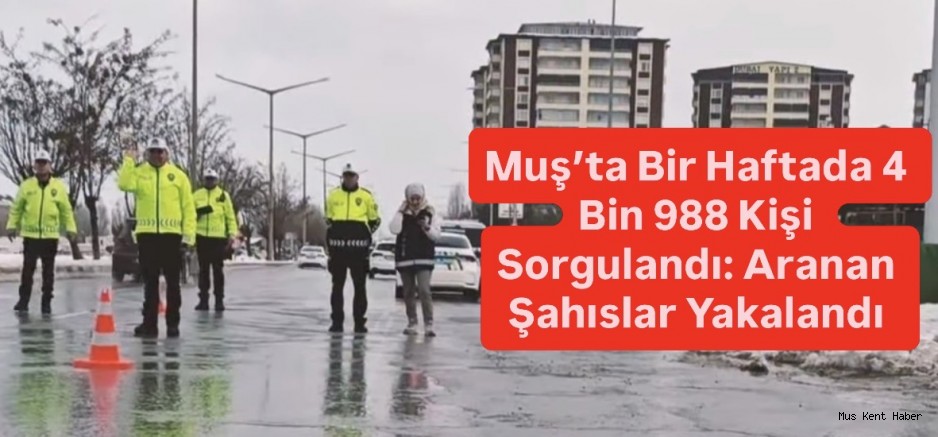 Muş’ta Bir Haftada 4 Bin 988 Kişi Sorgulandı: Aranan Şahıslar Yakalandı
