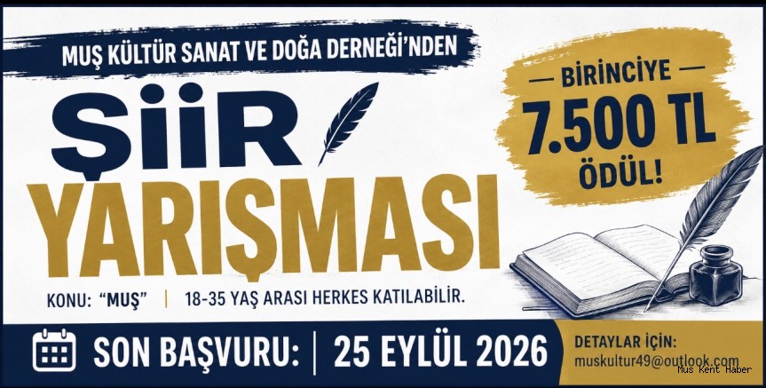 Muş’ta Şiir Yarışması Heyecanı: Birinciye 7 Bin 500 TL Ödül