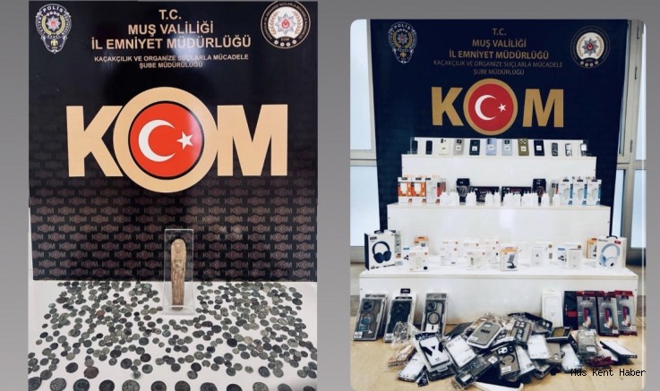 Muş’ta Tarihi Eser ve Kaçak Ürün Operasyonu