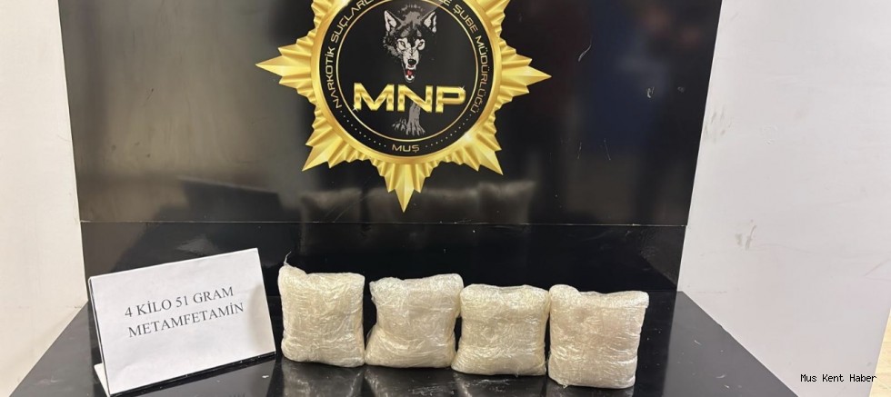 Muş’ta Yolcu Otobüsünde 4 Kilo Metamfetamin Ele Geçirildi