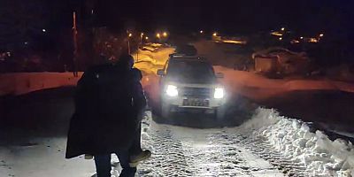 Karla Kapanan Seki Köyü Yolu Açıldı, Hasta Hastaneye Ulaştırıldı