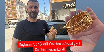 Kaybolan Altın Bilezik Gazetemiz Aracılığıyla Sahibine Teslim Edildi