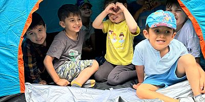 Minik Öğrenciler Doğada Kamp Kurup Çevreyi Temizledi
