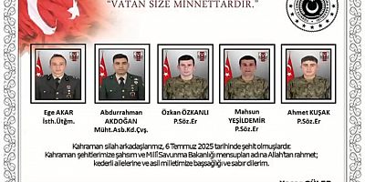 MSB açıkladı: Metan gazından zehirlenen 5 asker şehit oldu