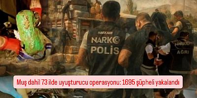 Muş dahil 73 ilde uyuşturucu operasyonu: 1695 şüpheli yakalandı