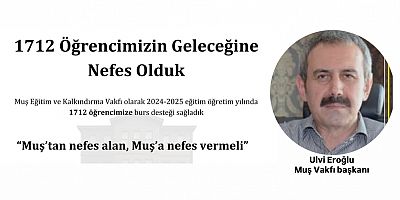 Muş Eğitim ve Kalkındırma Vakfı’ndan 1712 Öğrenciye Eğitim Desteği
