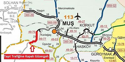Muş-Kulp Yolu Kar ve Tipi Nedeniyle Trafiğe Kapatıldı