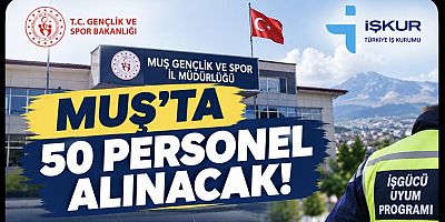Muş’ta 50 Personel Alınacak!