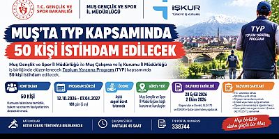 Muş’ta Gençlik ve Spor İl Müdürlüğüne 50 Kişilik TYP Kontenjanı