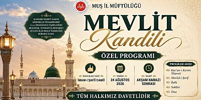 Muş’ta Mevlit Kandili’ne Özel Program