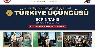 Muşlu Öğrenci Türkiye Finalinde Üçüncü Oldu