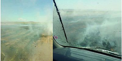 O ilçemizde Bir tarla daha kül oldu