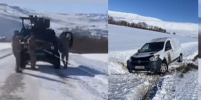 Varto’da Kara Saplanan Araç Jandarma Ekiplerince Kurtarıldı