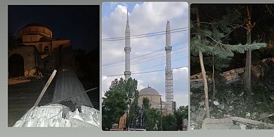 Yaygın Beldesi’nde 18 Yıllık Caminin İki Minaresi Kontrollü Şekilde Yıkıldı